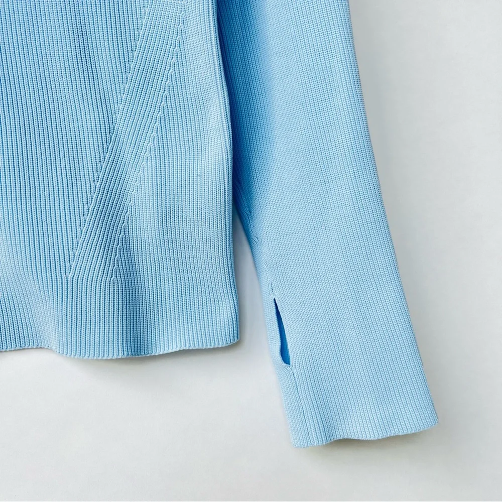 Helmut Lang ribbed knit base sweater in baby blue - Picture 7 of 7